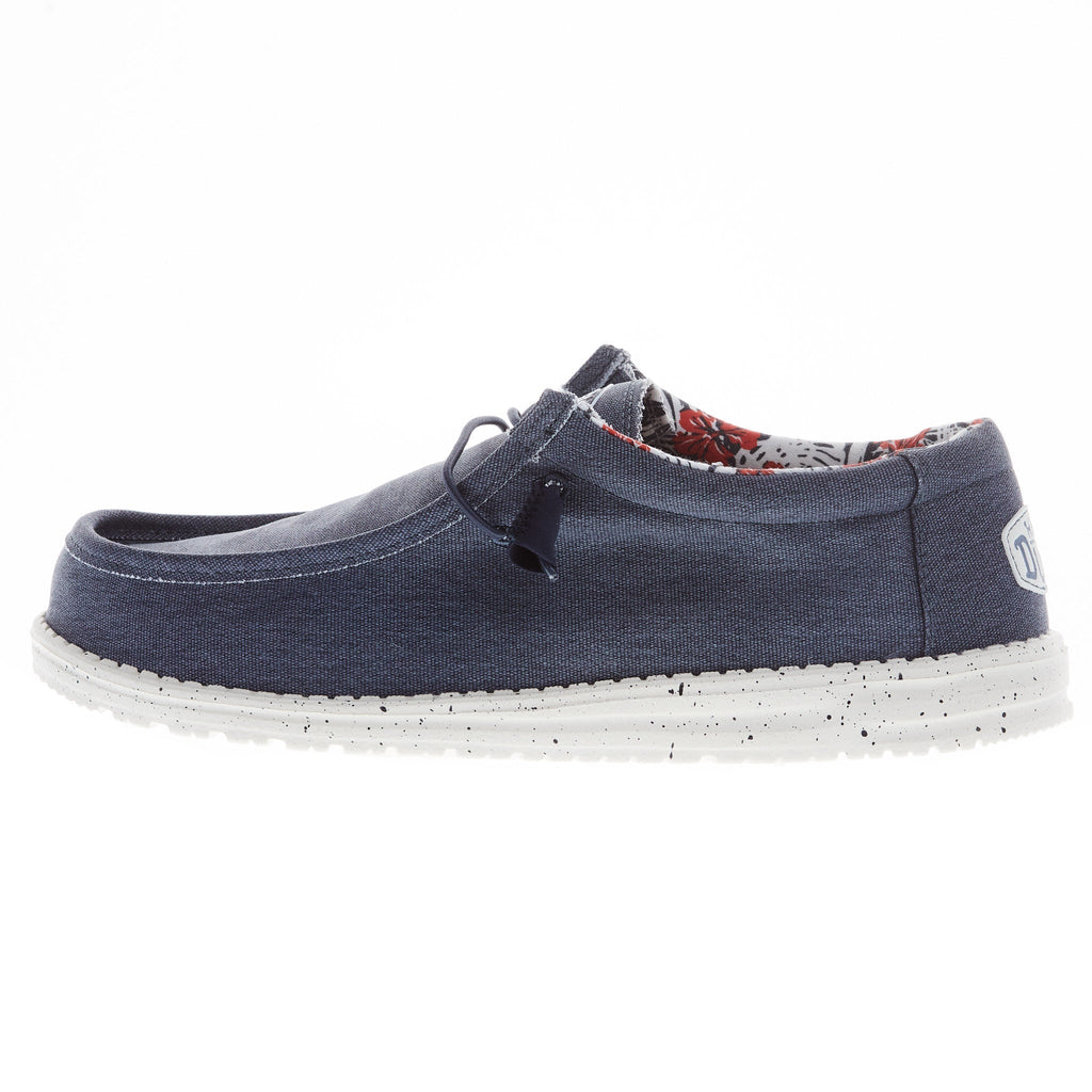 Hey Dude Men's Wally Stretch Canvas Blue Casual Shoe