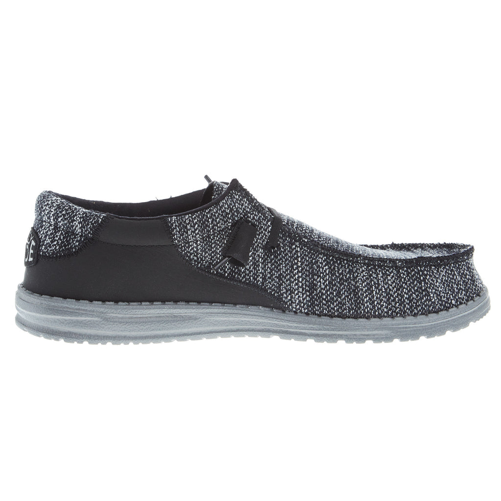 Hey Dude Men's Wally Stitch Flecked Woven Black Casual Shoe