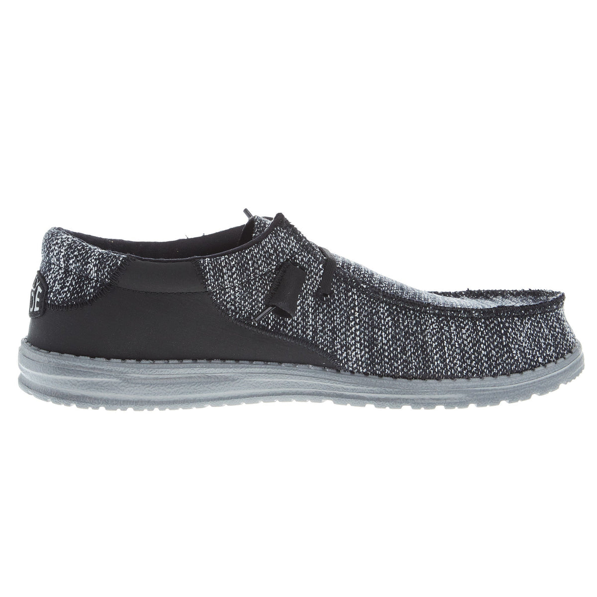 Hey Dude Men's Wally Stitch Flecked Woven Black Casual Shoe