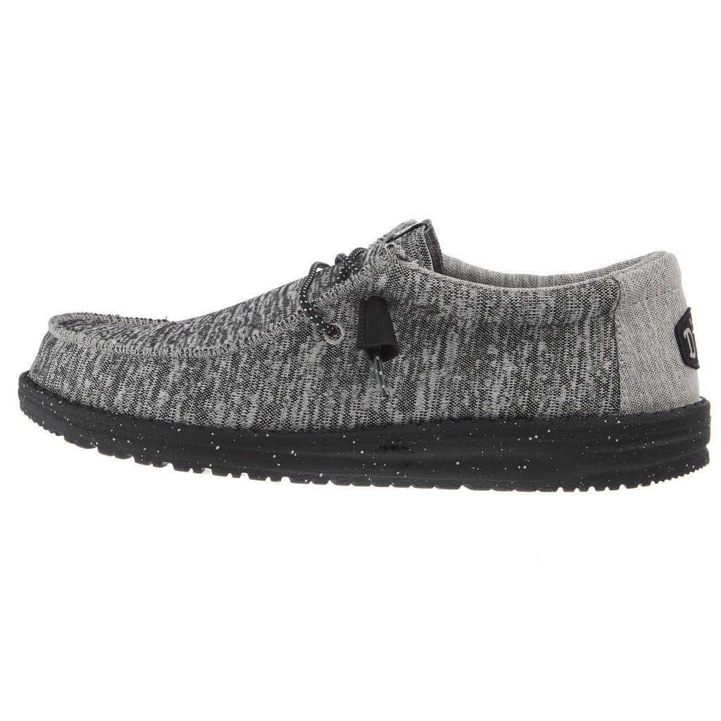 Hey Dude Mens Dark Grey Wally Sport Knit Casual Shoe