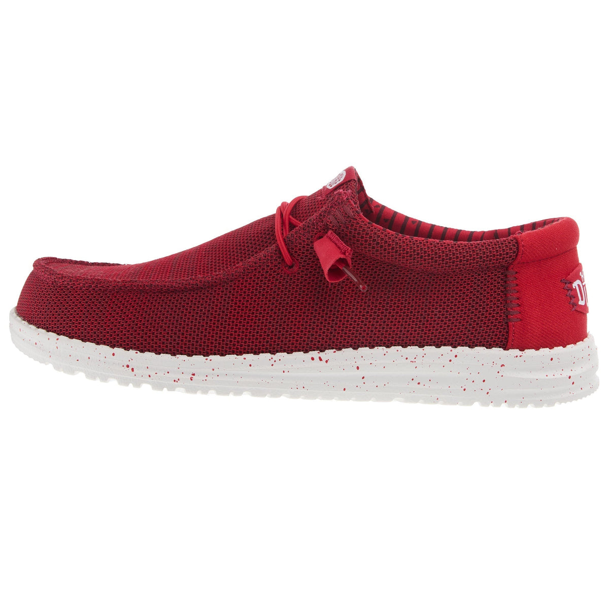 Hey Dude Mens Red Wally Stretch Mesh Casual Shoe