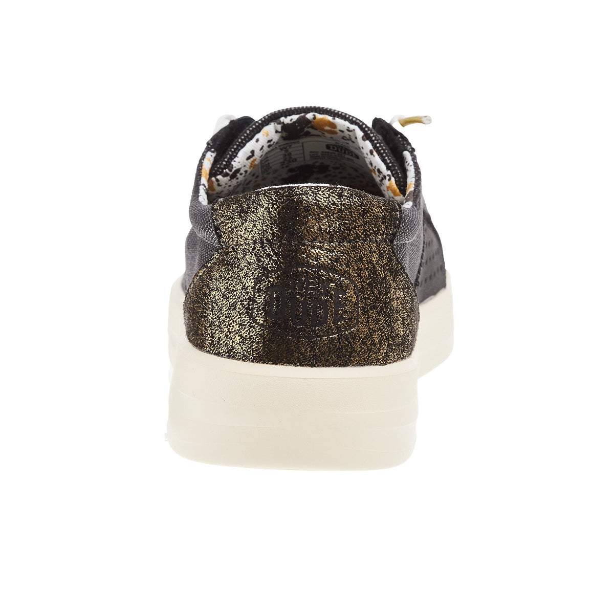 Hey Dude Womens Karina Shimmer Black Sneaker